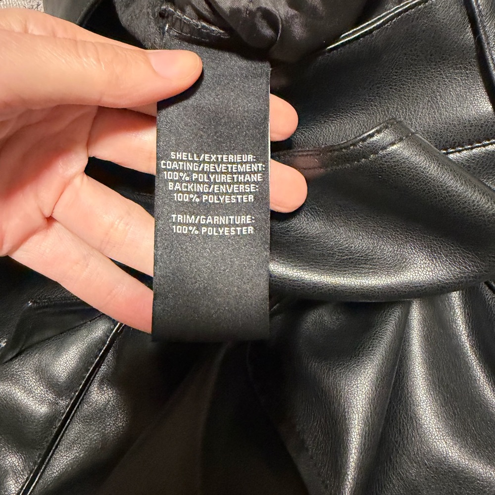 7 For All Mankind Faux Leather Cargo Midi Skirt With Slit Black Size Small - Picture 7 of 7
